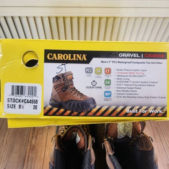 Carolina 7" Gravel PC2 Waterproof Comp Toe 4x4 Hiker Work Boots CA4558 Men 8.5EE - Picture 12 of 12